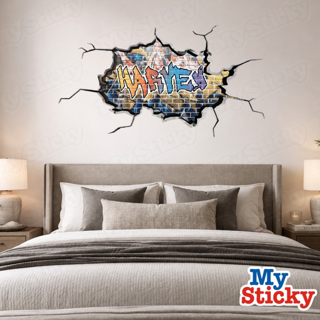 Personalized 3D Graffiti Name Custom Vinyl Wall Sticker DIY Room Decor Kids