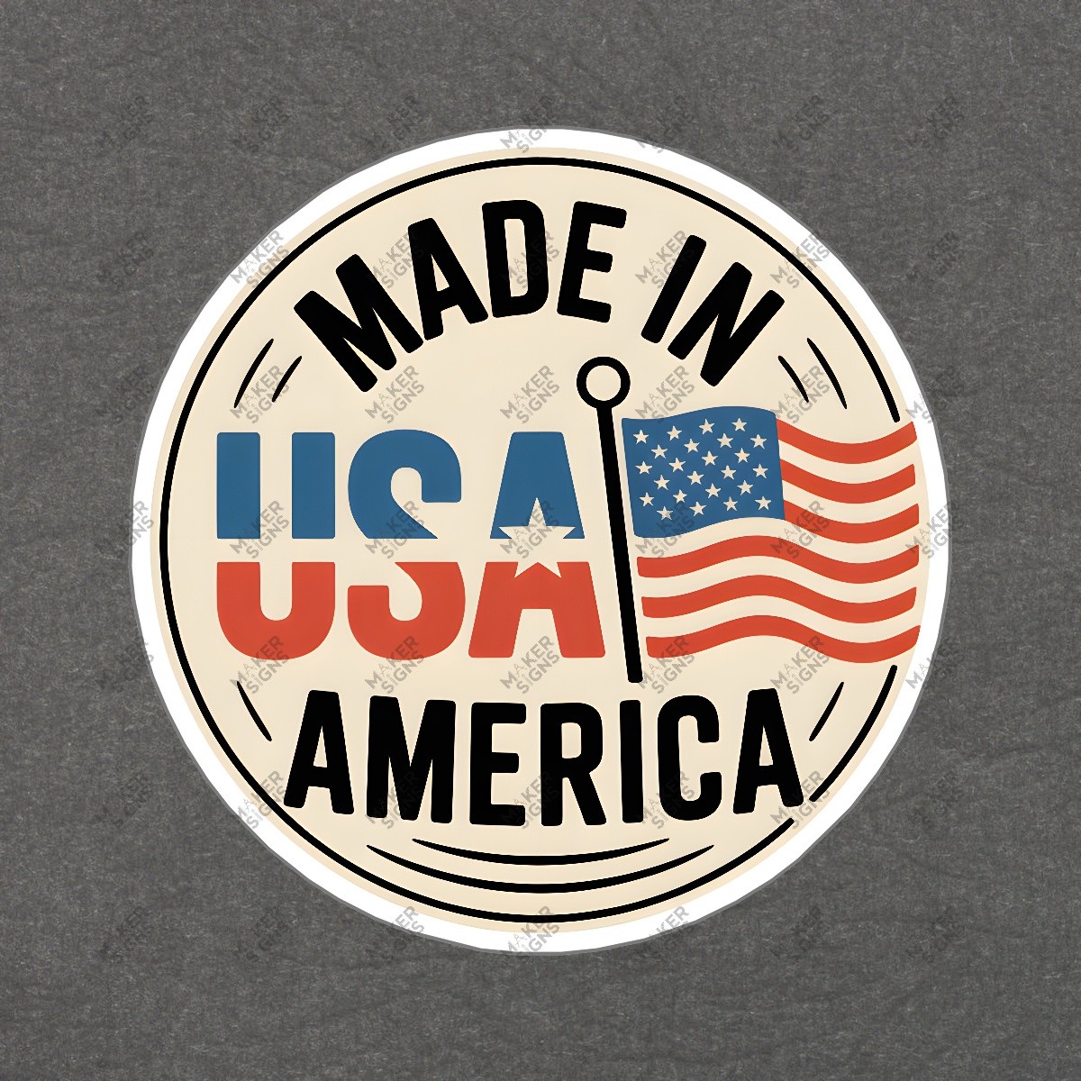 Vintage Made in USA Sign Retro American Badge Decor Patriotic Wall Art #7649