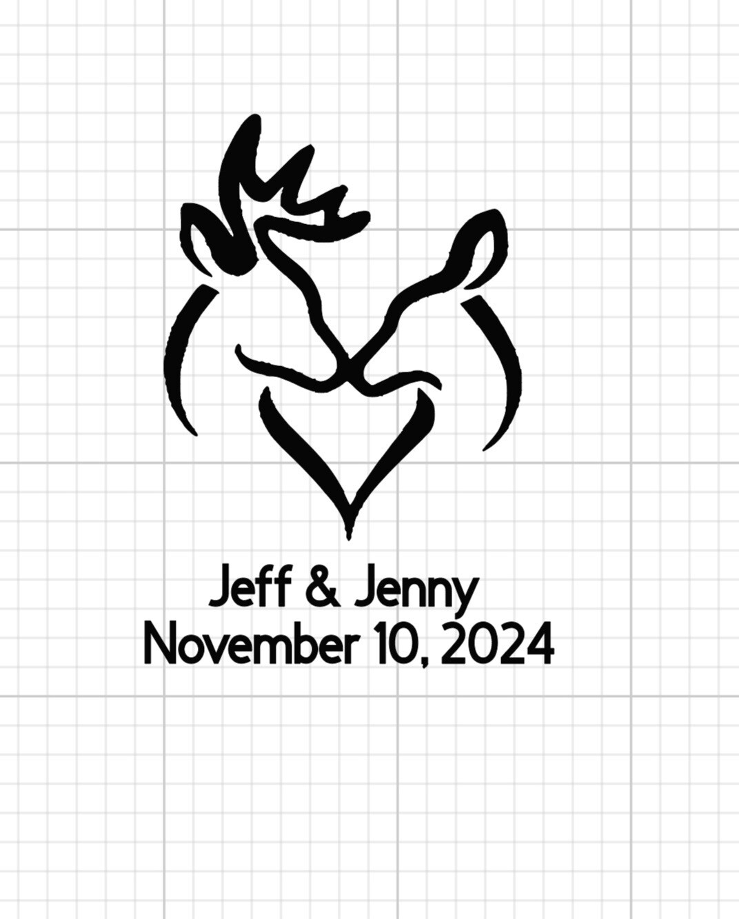 Personalized Buck and Doe Vinyl or Heat Transfer Decal 7×9.5"