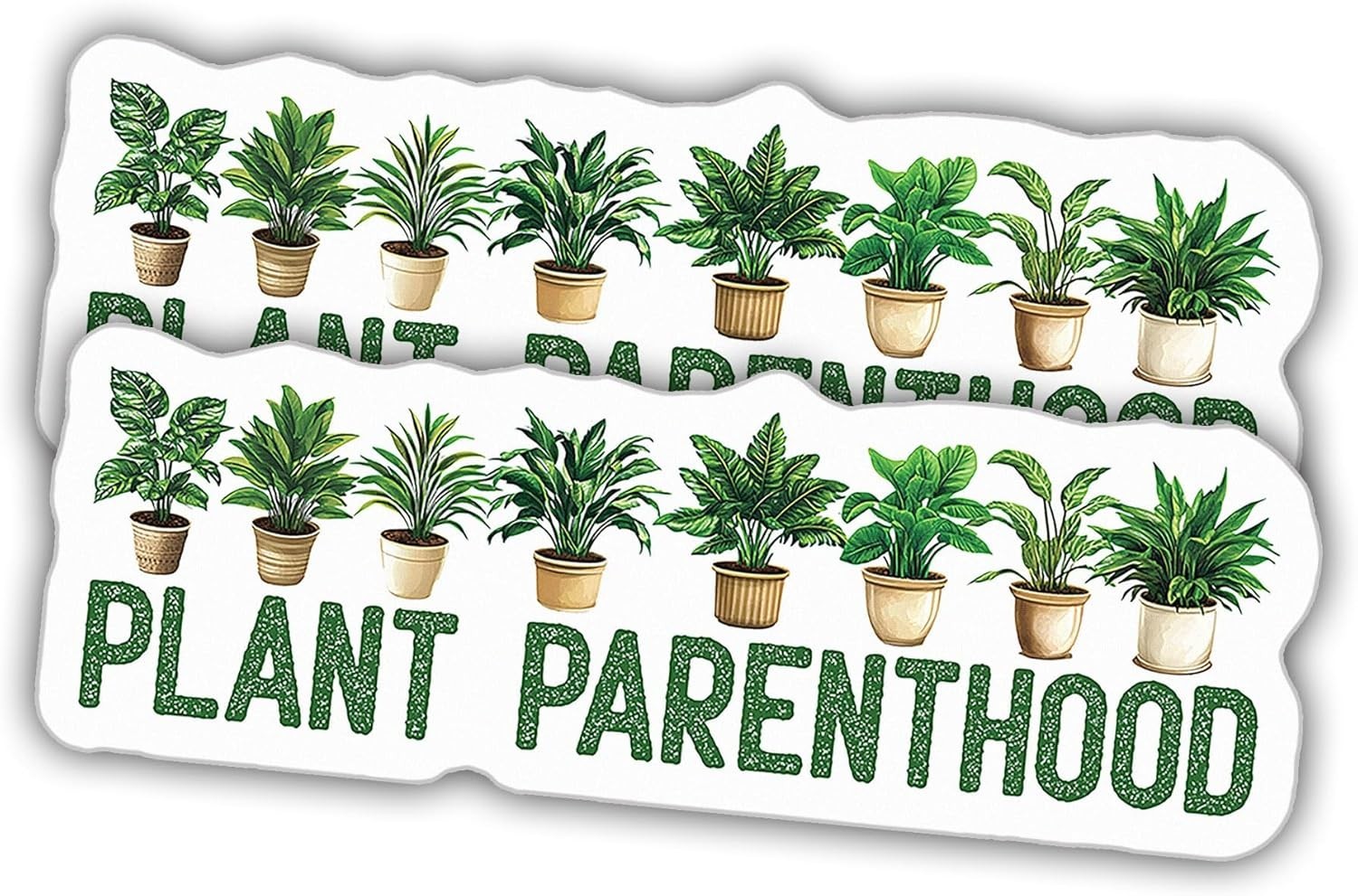 2pcs Plant Stickers Plant Parenthood Botanical Plant Pot Gardener Gift Size 4"