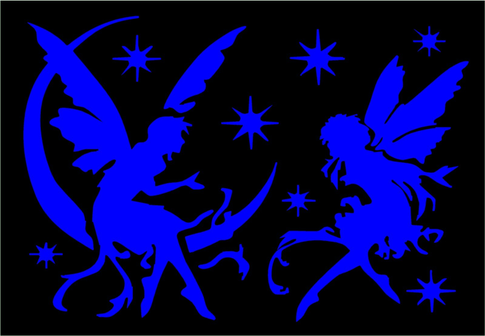 Fairy Decal Pixies Sprites fairies moon stars vinyl window sticker graphic