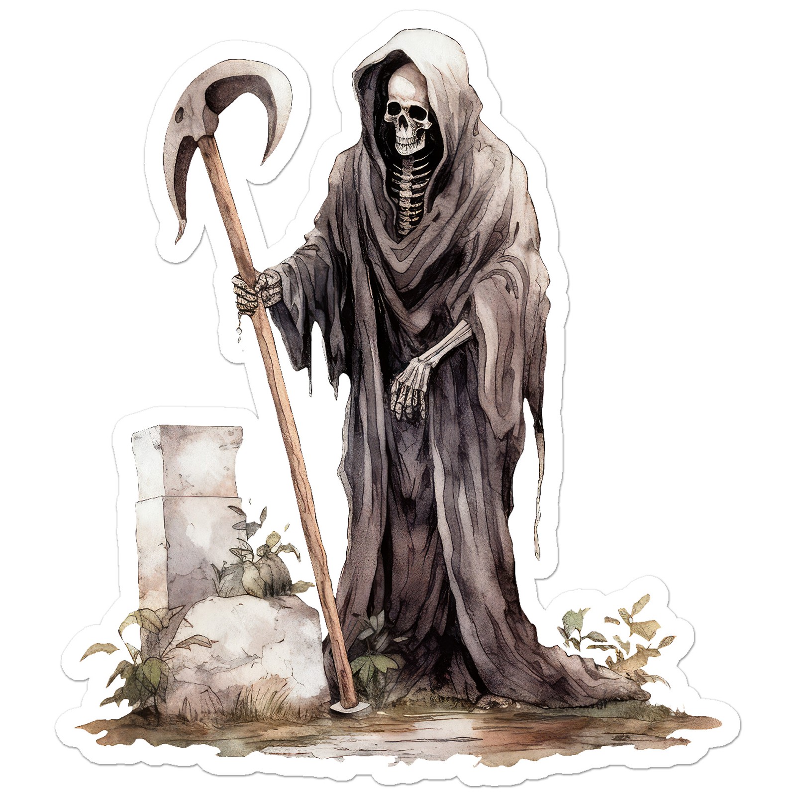 Grim Reaper Graveyard – Vinyl Decal Sticker – Car Window Laptop – ebn9472