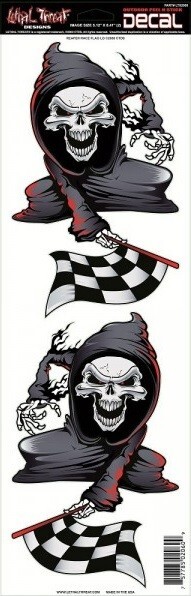 NEW LETHAL THREAT REAPER RACE FLAG DECAL STICKER 6"x18" LT02060