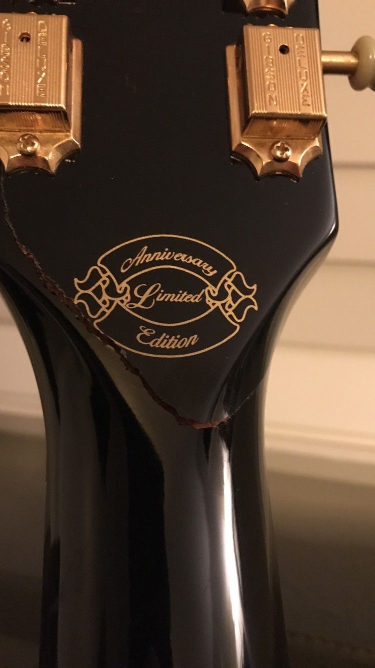 Metallic Gold Gib son Custom Shop / Anniversary Showcase Limited Headstock Decal