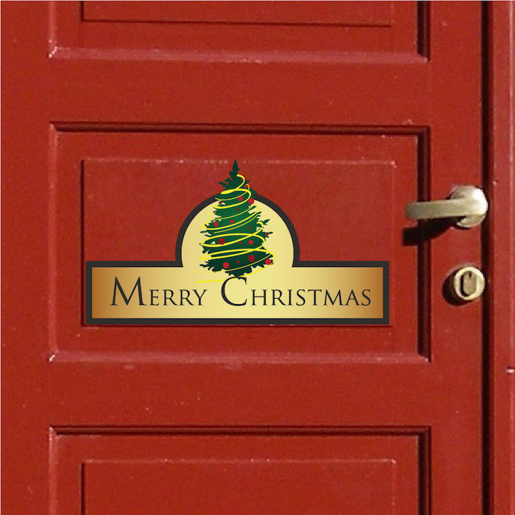 Merry Christmas Wall Decal Winter Wallpaper Seasonal Decorations Vinyl, h30