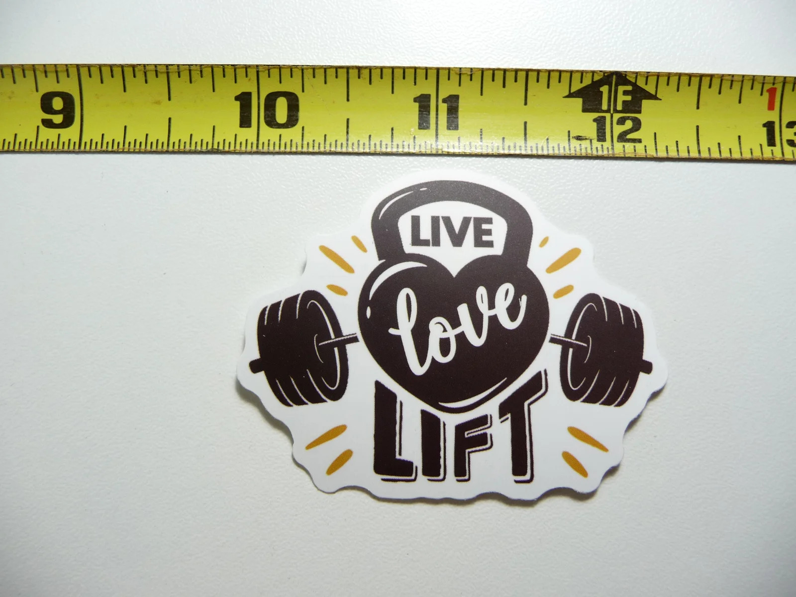 LIVE LOVE LIFT KETTLEBELL BARBELL HEART SMALL STICKER DECAL GYM WEIGHTLIFTING