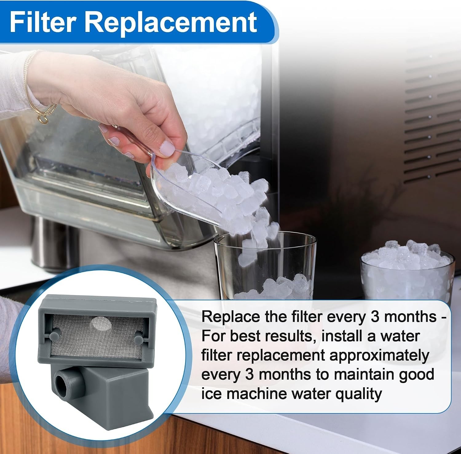 Ice Maker Filter Fit GE Profile Opal 2.0 Nugget 1.0 Countertop Water 2 Pack