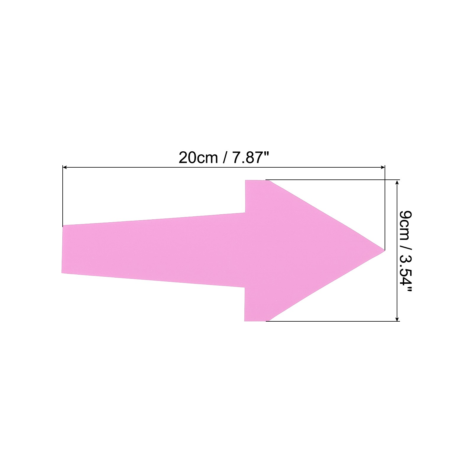 10Pcs 8" x 4" Arrow Sticker, PVC Self Adhesive Arrow Sign, Pink