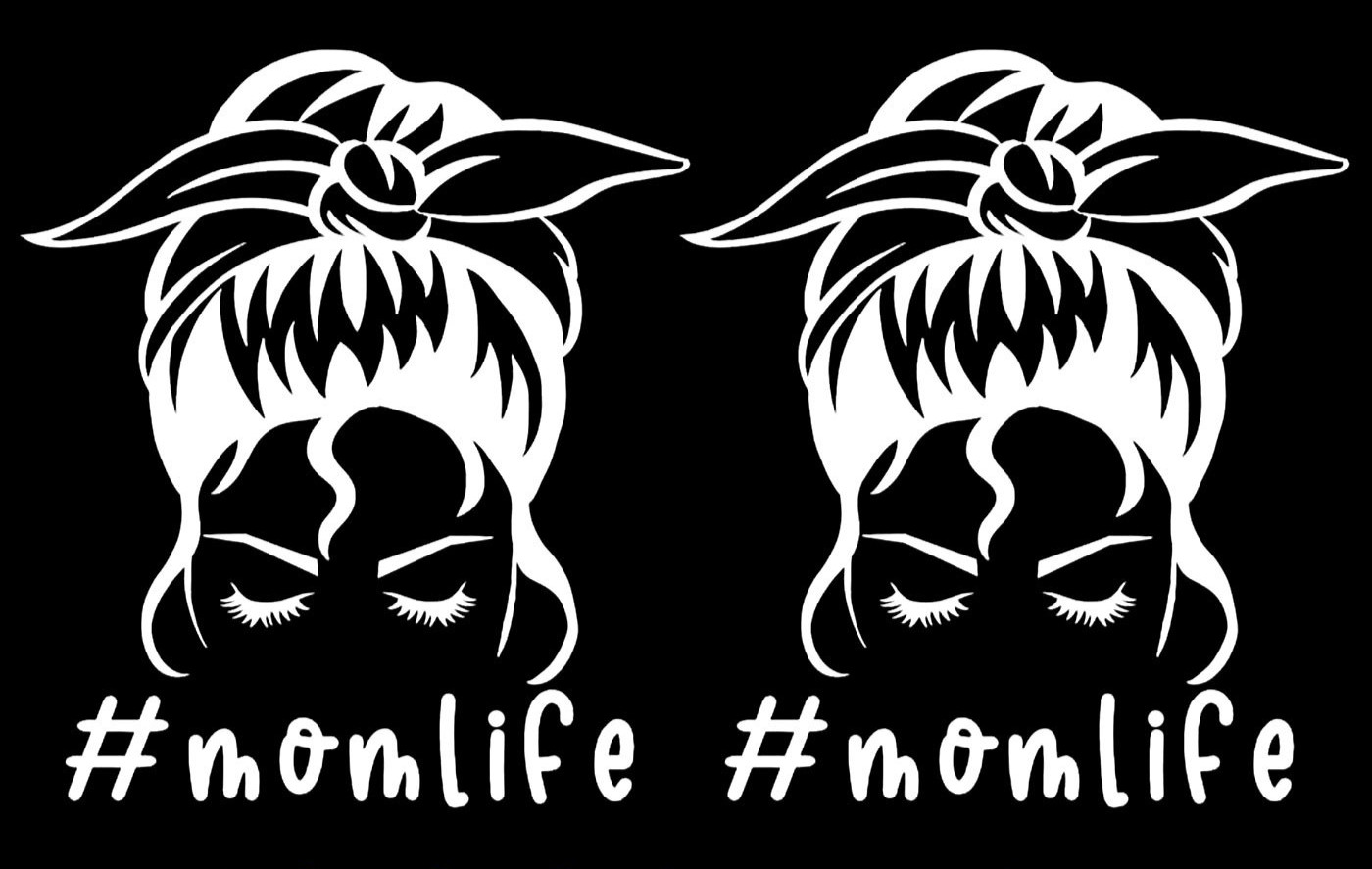 Mom Life 5" White Vinyl Decal Windows Car Truck Laptop Tablet Any Flat Surface