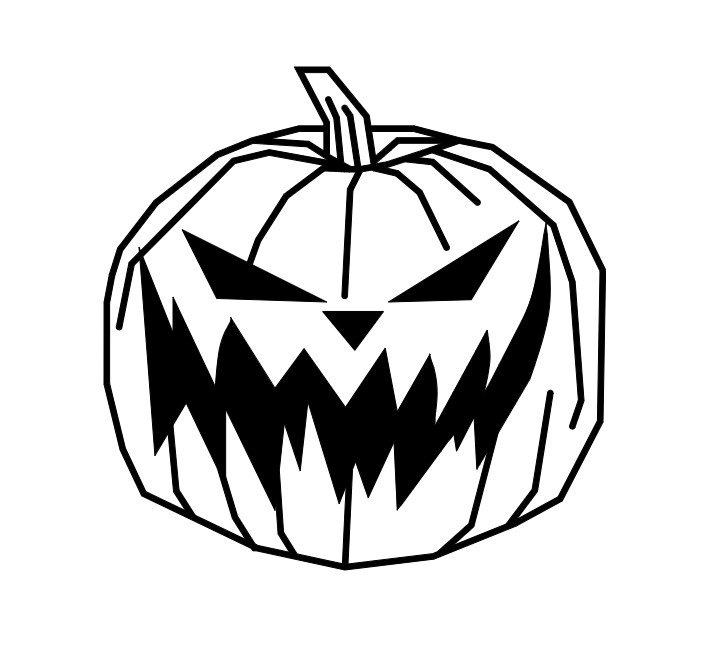 Spooky Pumpkin Jack O Lantern Outline Vinyl Decal Sticker Car Truck Halloween