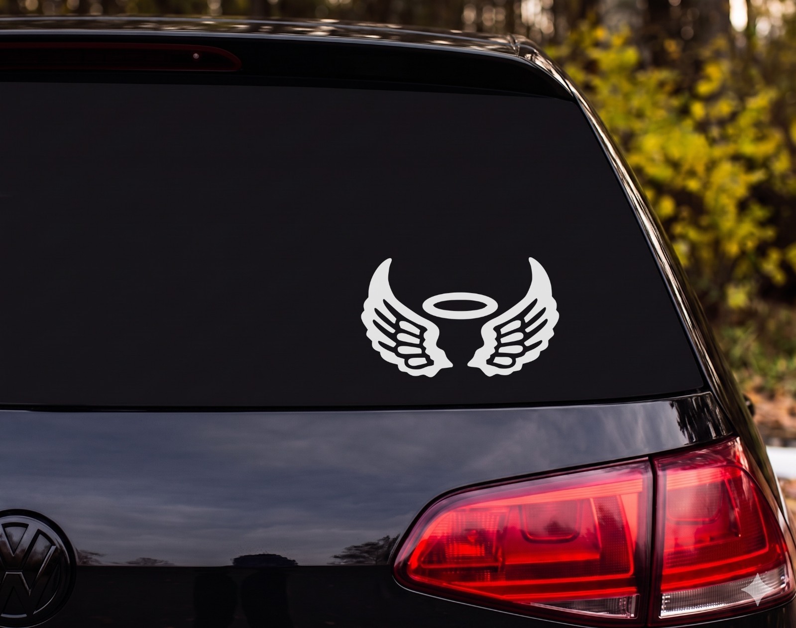 Angel Wings Halo Die Cut Vinyl Decal Custom Car Laptop | Memorial Gift