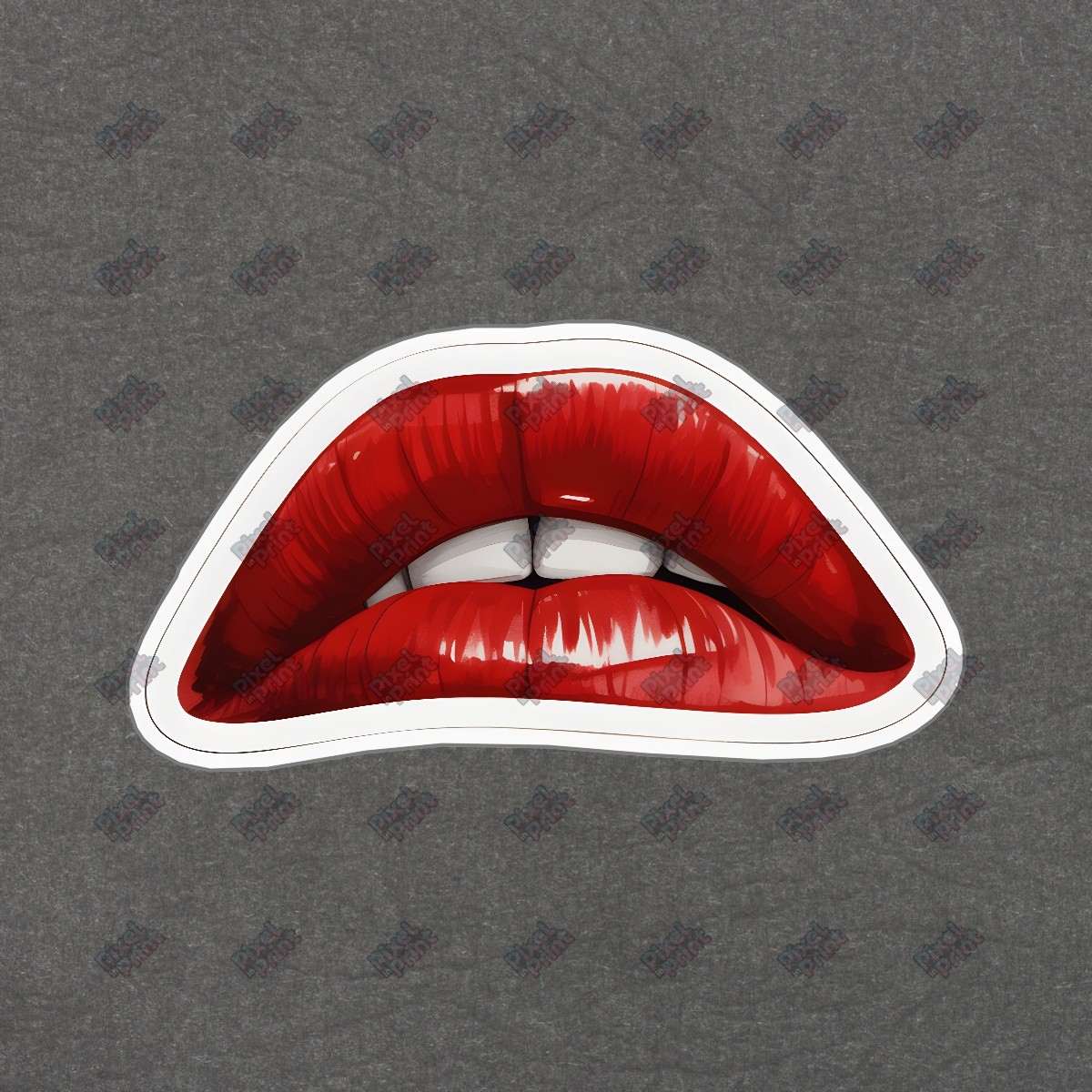 Bold Red Lips Art Print Glossy Pop Culture Décor Iconic Makeup #19104