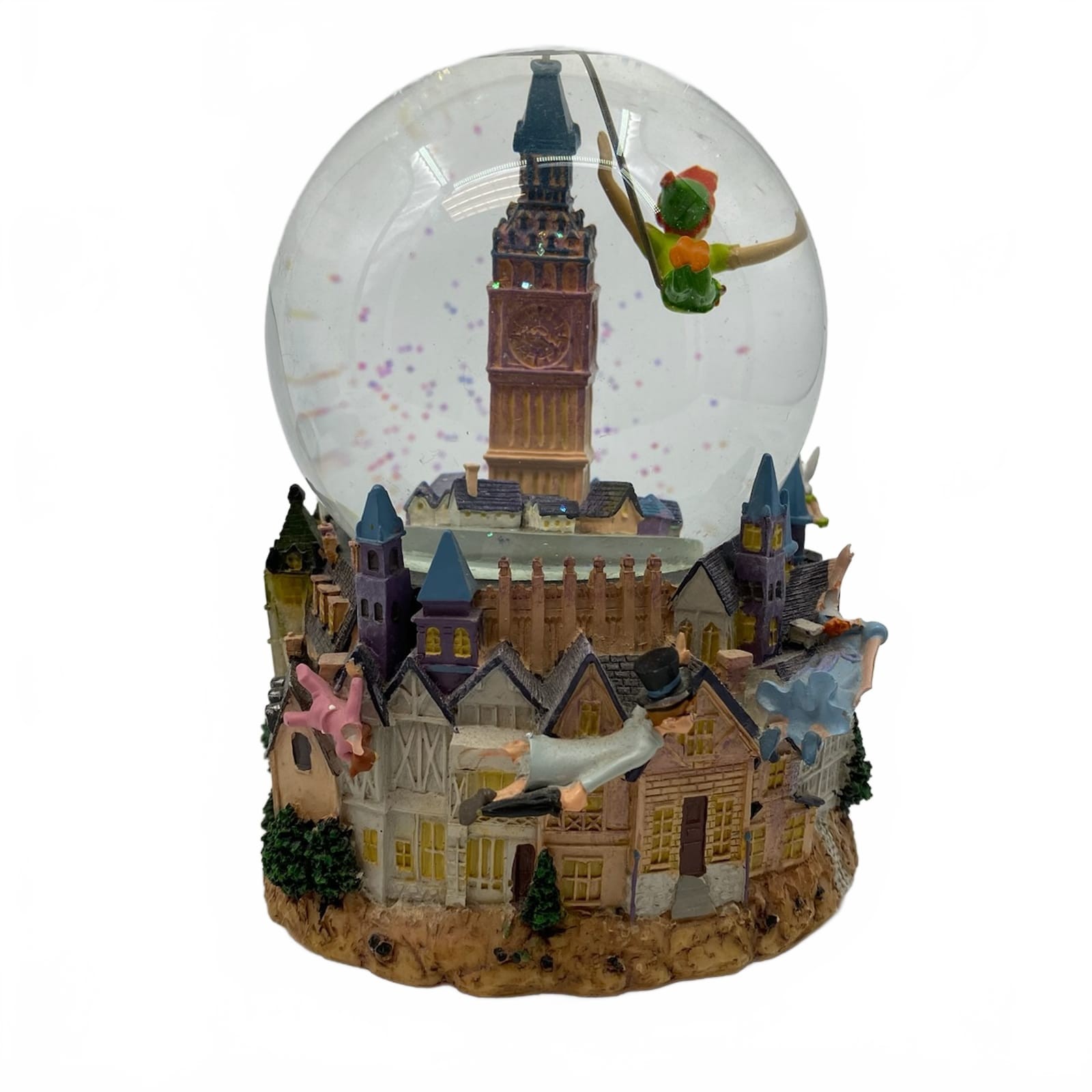 Disney Blue Green Peter Pan Snow Globe | Collectible Mural | OS