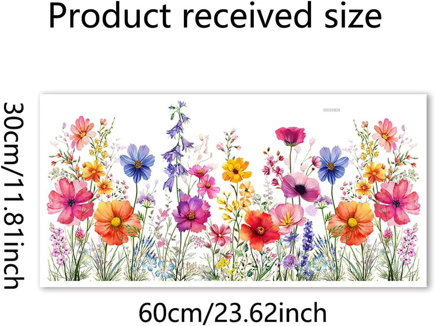 Flower Garden Window Stickers, Wildflower Grass Door Decals, Lily Peony Poppy Fl