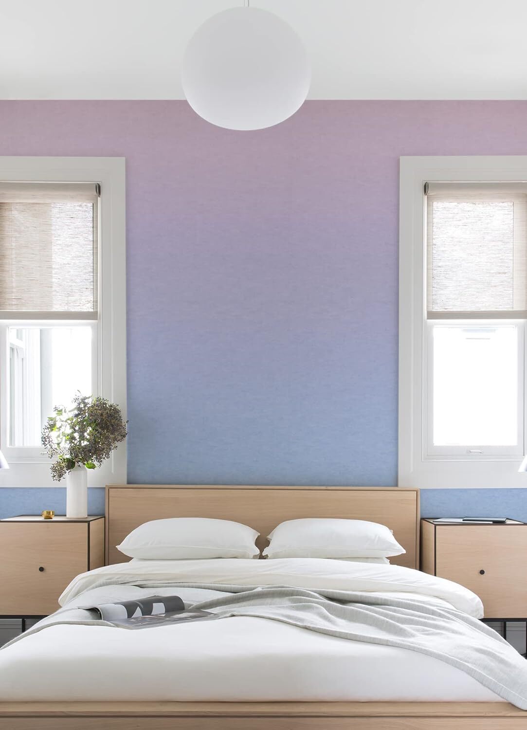 RMK12658MW Purple Aura Ombre Peel and Stick Wallpaper Mural,Pastel