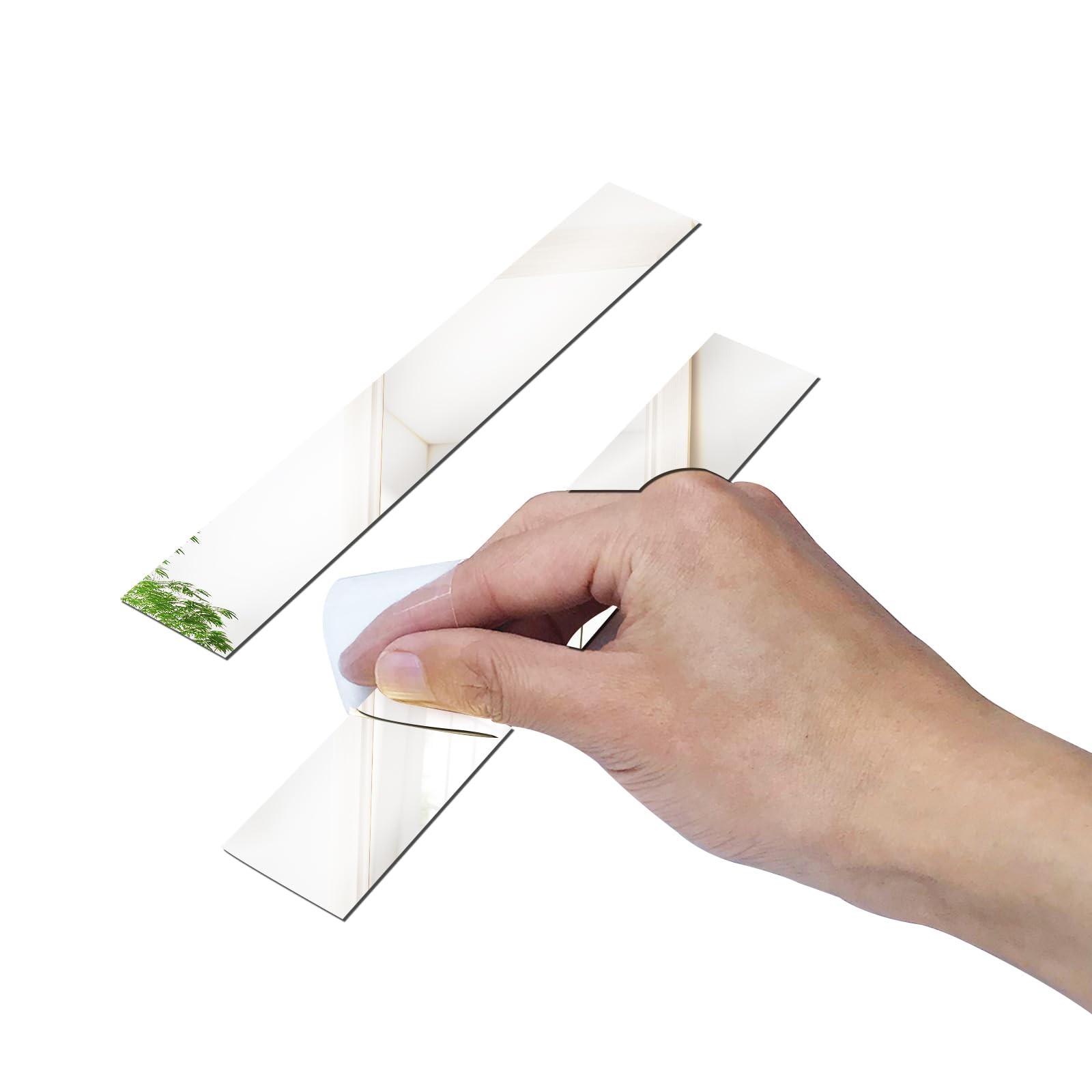 20 pcs Strip Acrylic self-Adhesive Mirror Tape Border – Removable cuttable Mi…