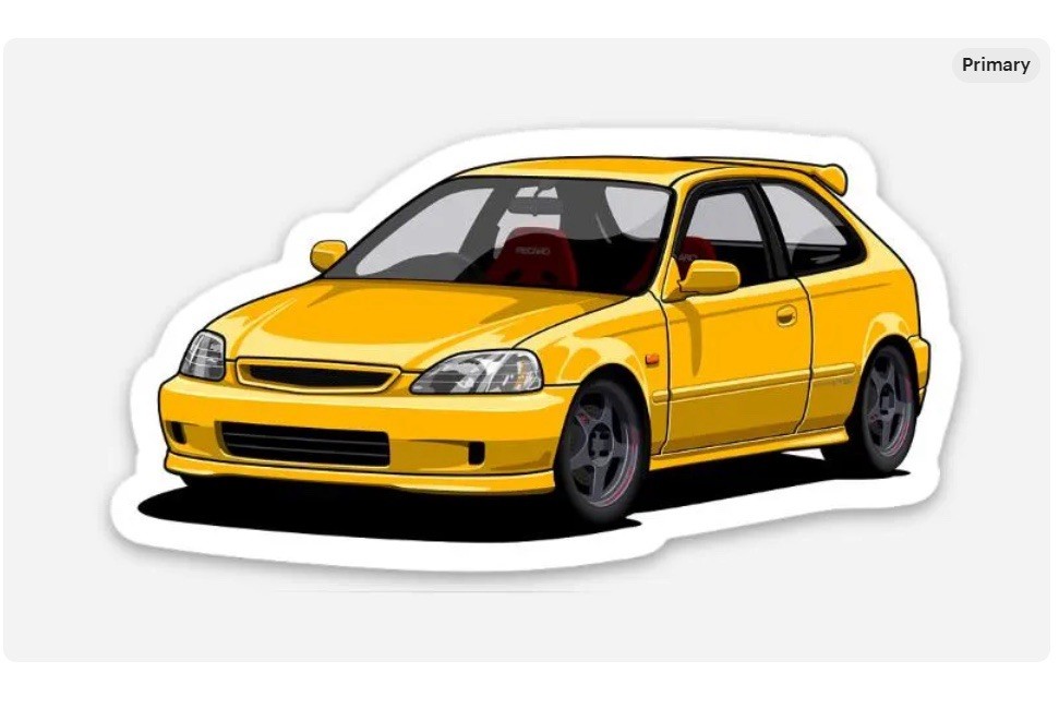 3” Civic Sticker Ej Ek Eg Type R Decal Matte Finish Dishwasher Safe