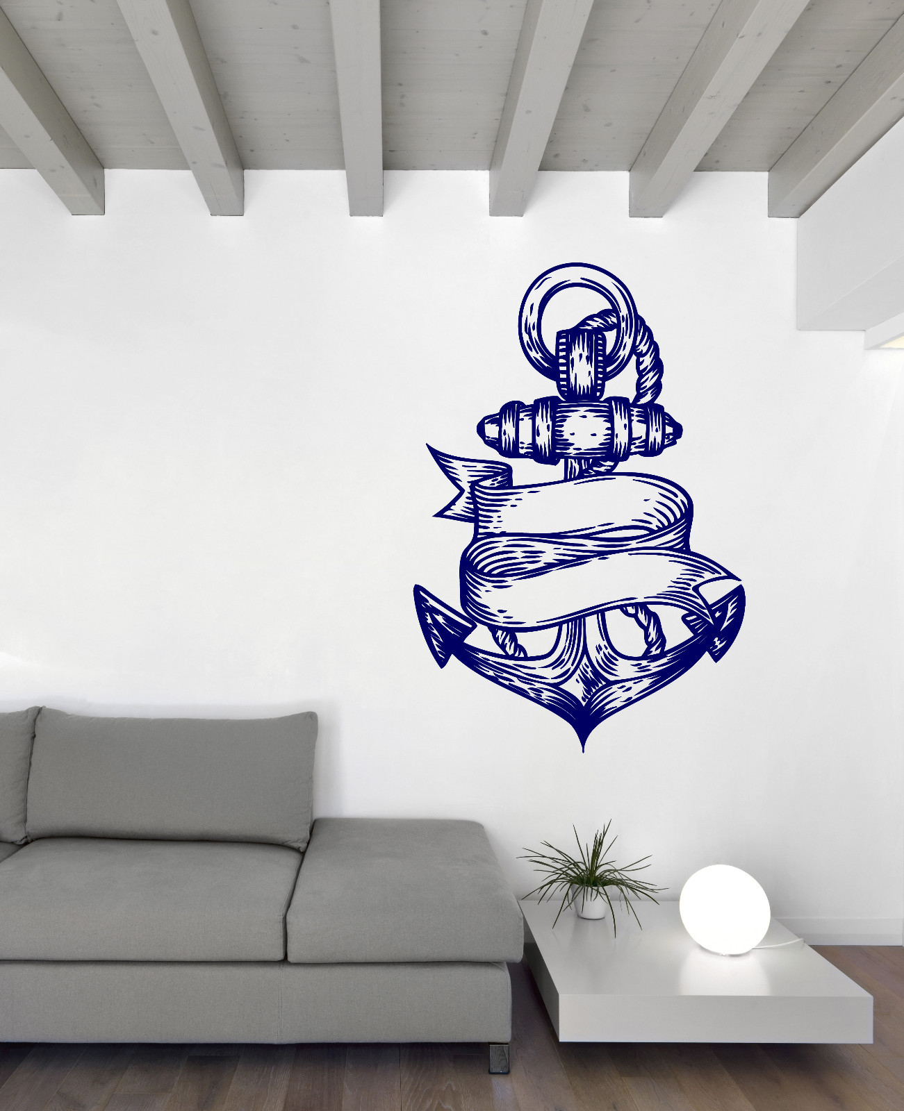 Vinyl Decal Wall Sticker Sea Nautical Marine Anchor Engraved Style Decor (n804)