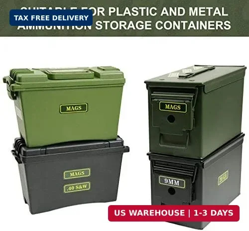 Ammo Can Vinyl Sticker Set Decal Label .410 .44 .45-70 .22 .223 .308 9MM .380 .4