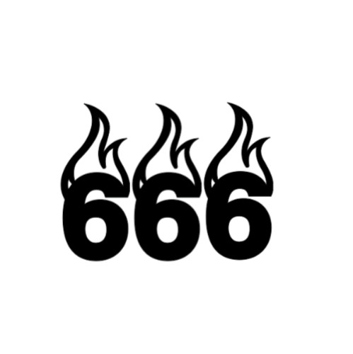666 flames devil evil Vinyl Decal Sticker Car Truck laptop Goth