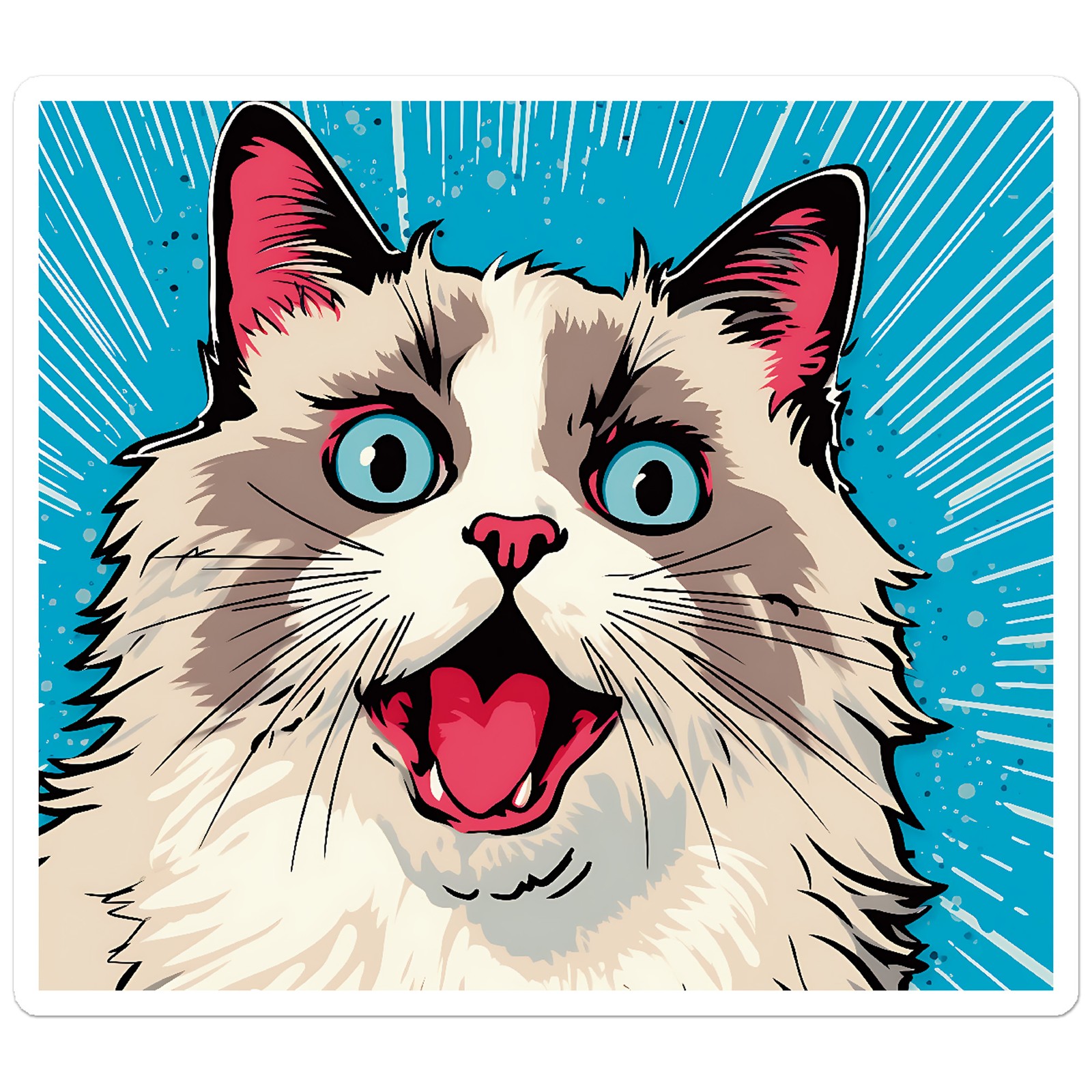 Popart Ragdoll Cat – Vinyl Decal Sticker – Car Window Laptop – ebn11850