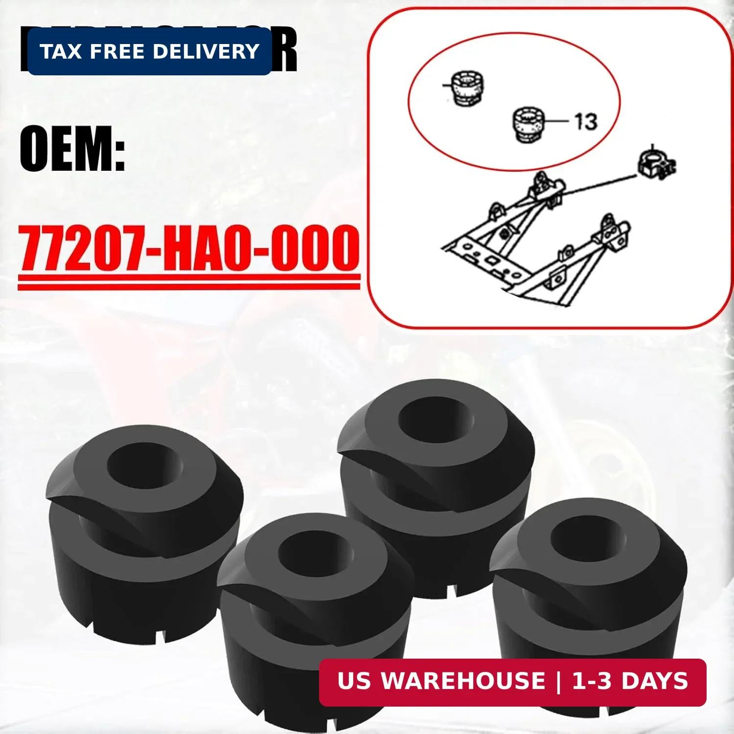 Seat Mounting Rubber Cushion for Honda Recon Four Trax Rancher Foreman Rubicon 2