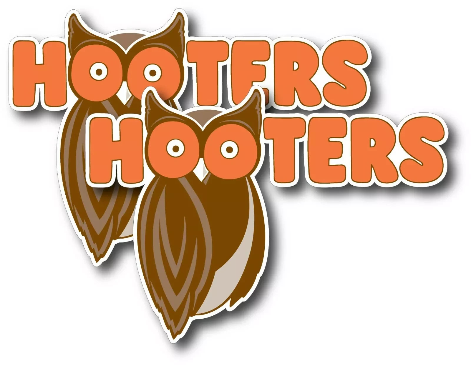 2X HOOTERS DECAL STICKER 3M USA MADE TRUCK VEHICLE CAR RESTAURANT OWL BAR SEXY