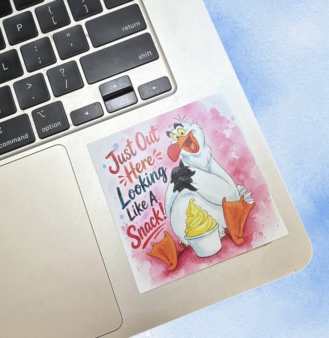 Scuttle Little Mermaid Sticker With Dole Whip FREE SHIPPING 3×3 Vinyl ✨🍍