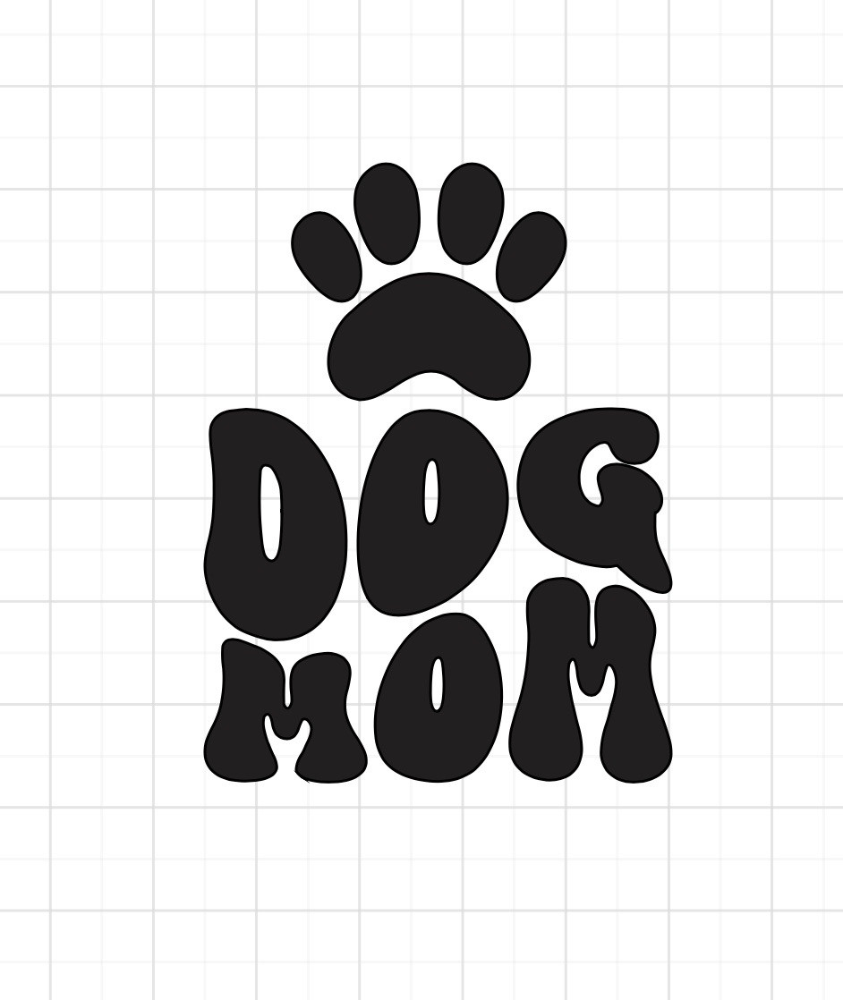 DOG MOM Vinyl Decal Sticker Car Window Bumper Wall I Love My Rescue Dog