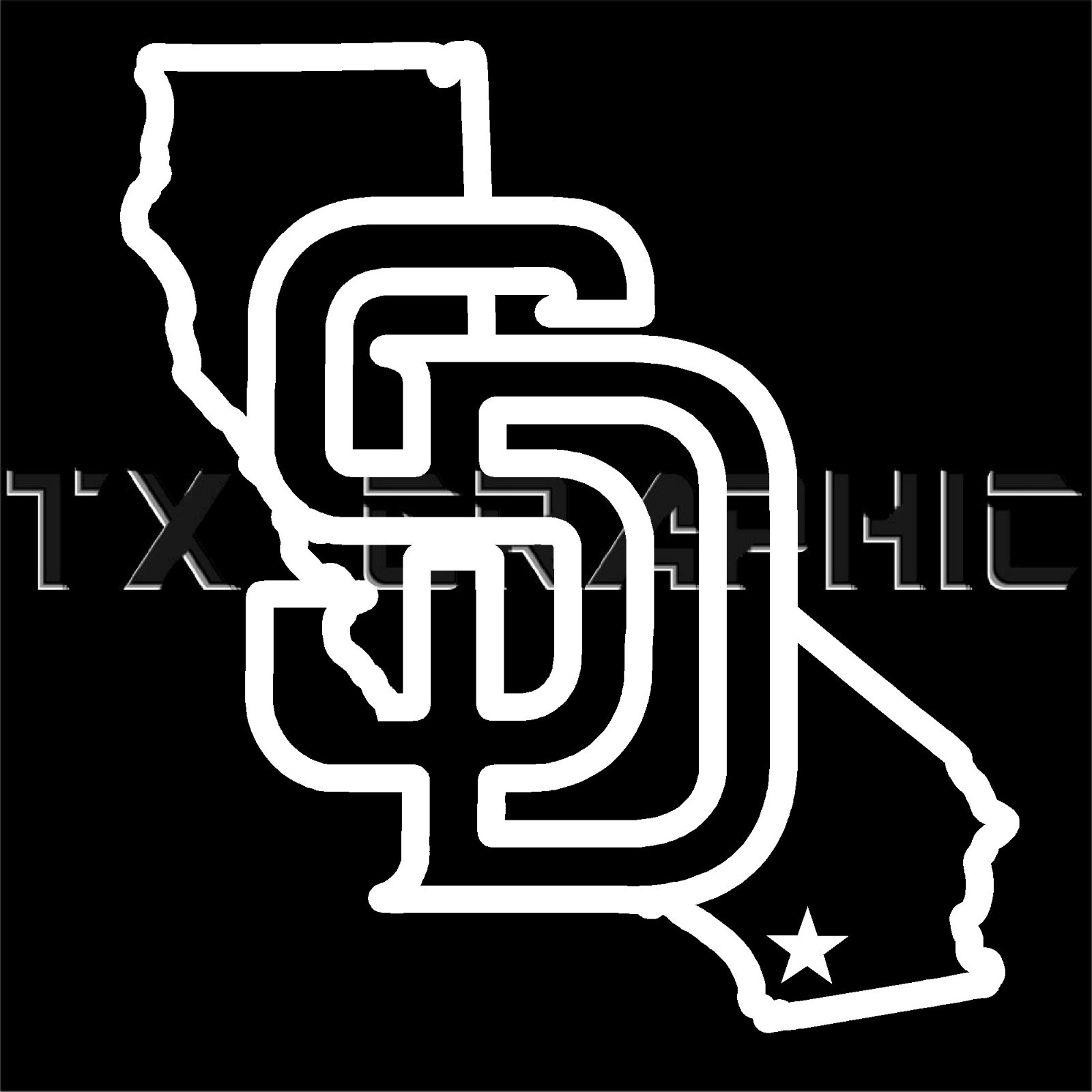 SAN DIEGO PADRES STICKER CALIFORNIA VINYL DECAL VEHICLE GRAPHIC CUSTOM BOAT