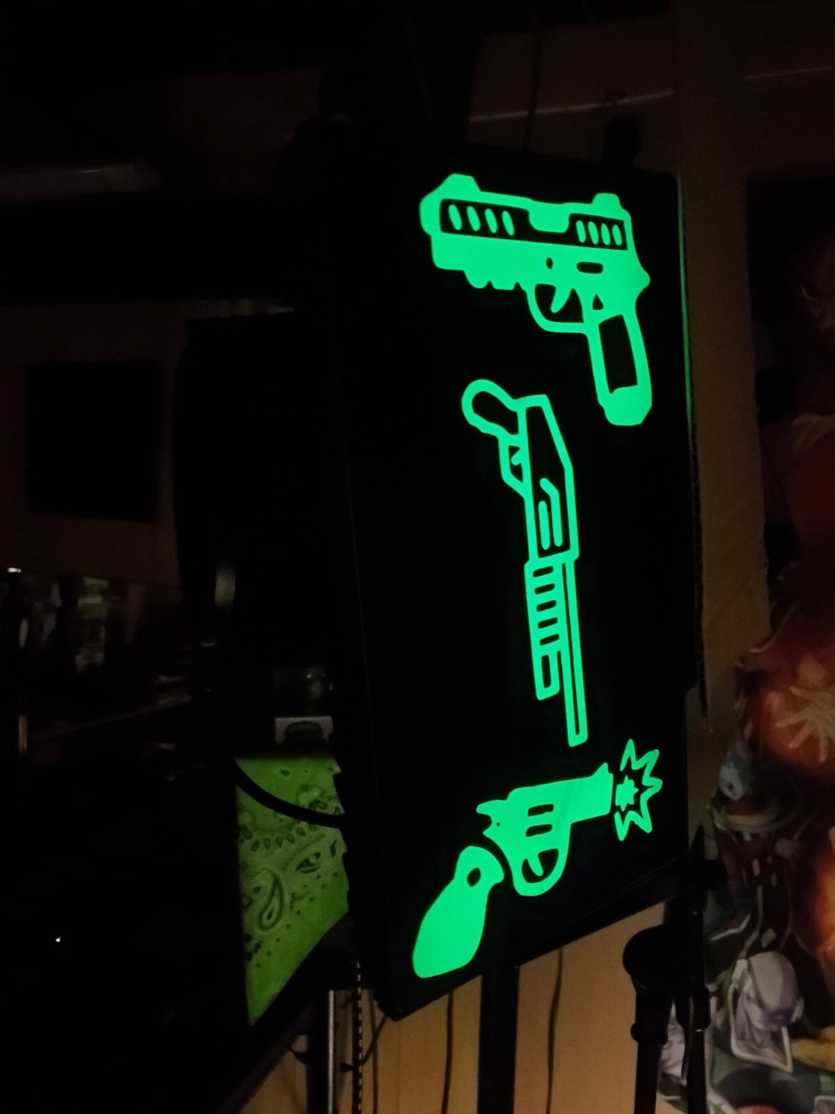 Glow In The Dark Vinyl Decals Guns Pew Pew Mixed Lit Studios Decor Full Sheets