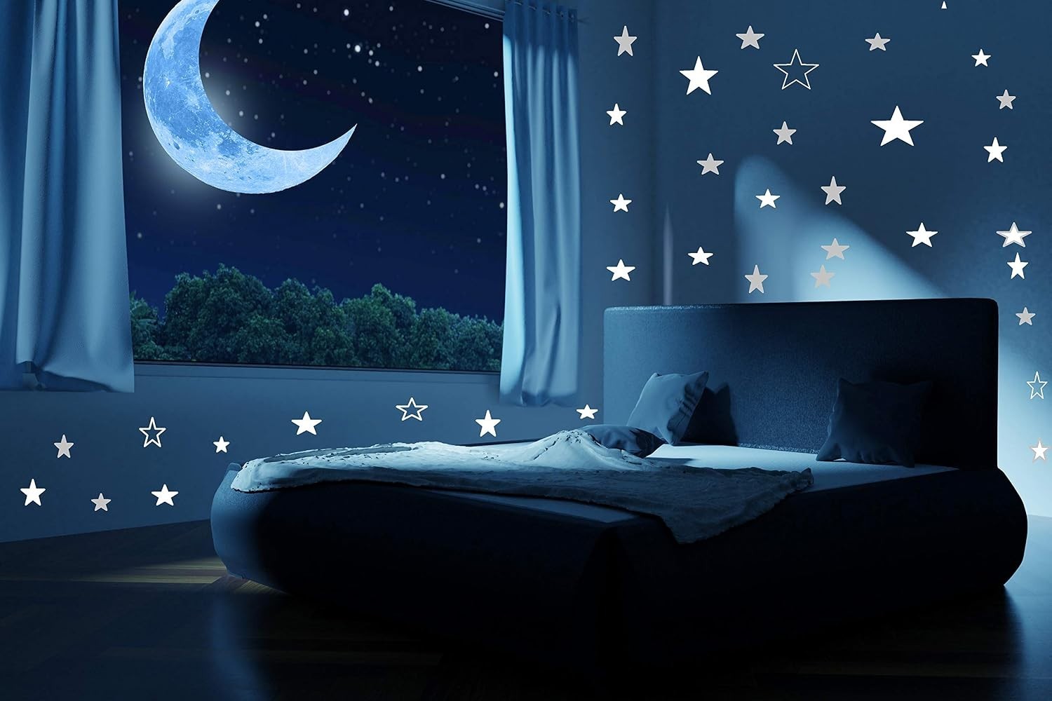 HELLO WORLD 522pcs Glow in The Dark Stars for Ceiling Wall Stickers Adhesive Bri