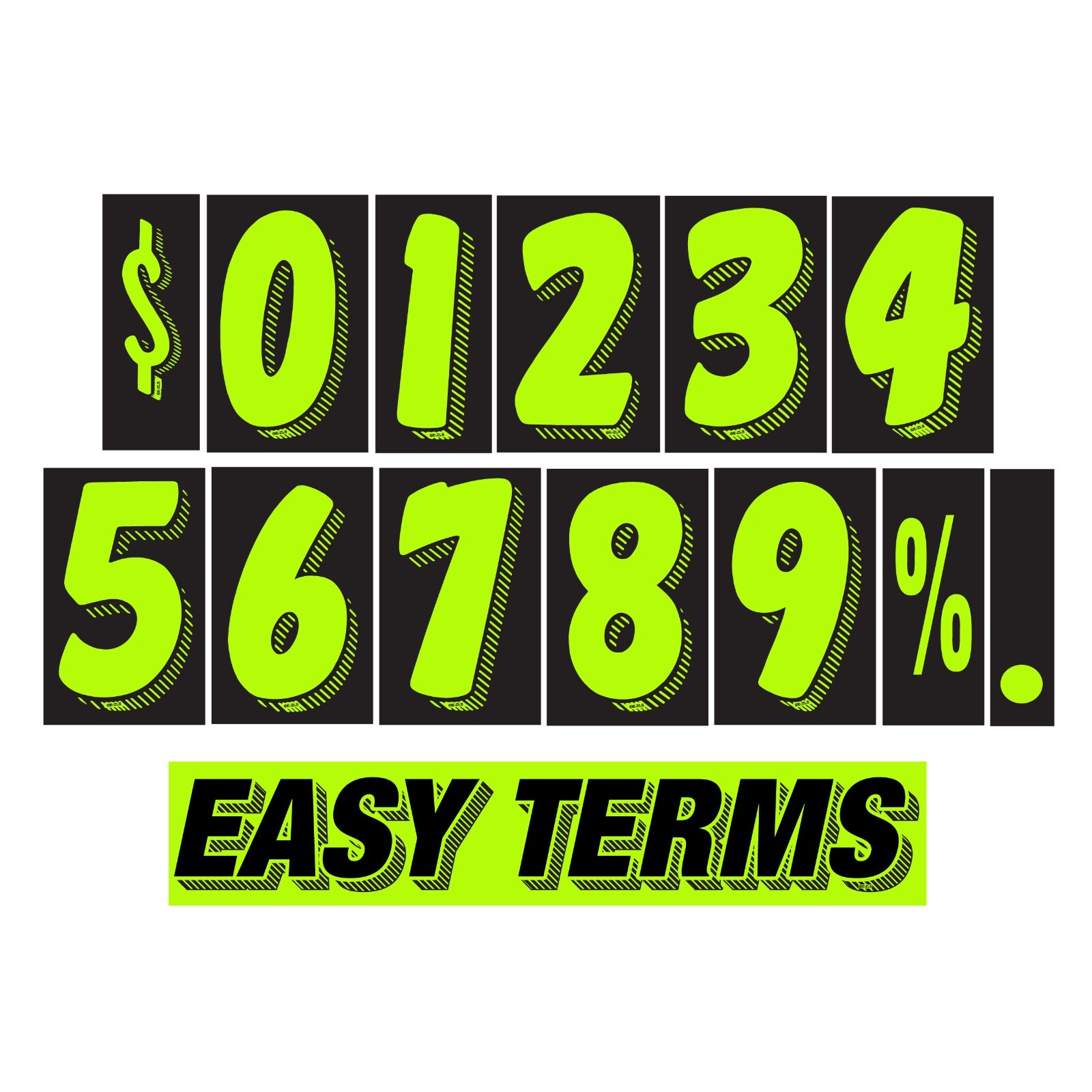 Windshield Price Sticker Pack 180 pcs – Vibrant, Tear-Resistant Numbers, Signs