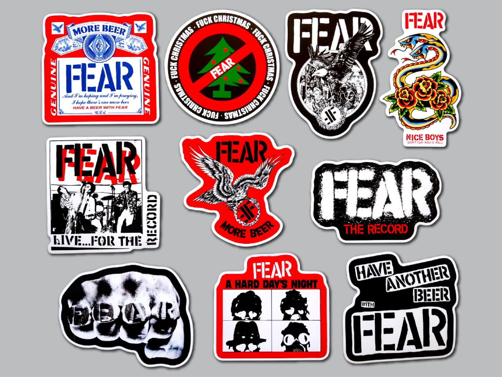 Fear Band Sticker Lot (10 Stickers) punk rock vinyl decals circle jerks germs oi