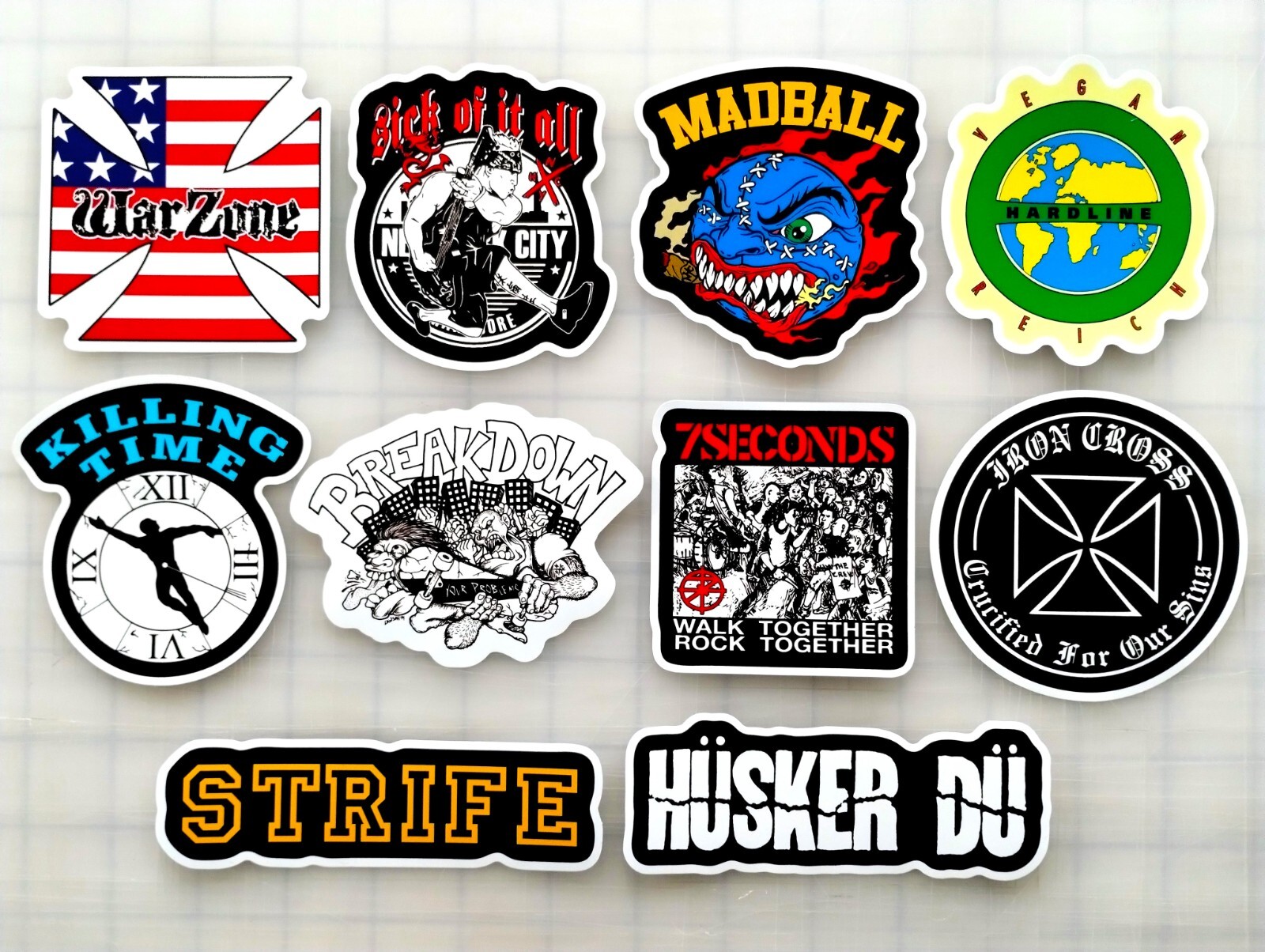 Hardcore Vinyl Sticker Lot (10 Stickers) SET 4 punk sxe straight edge post metal