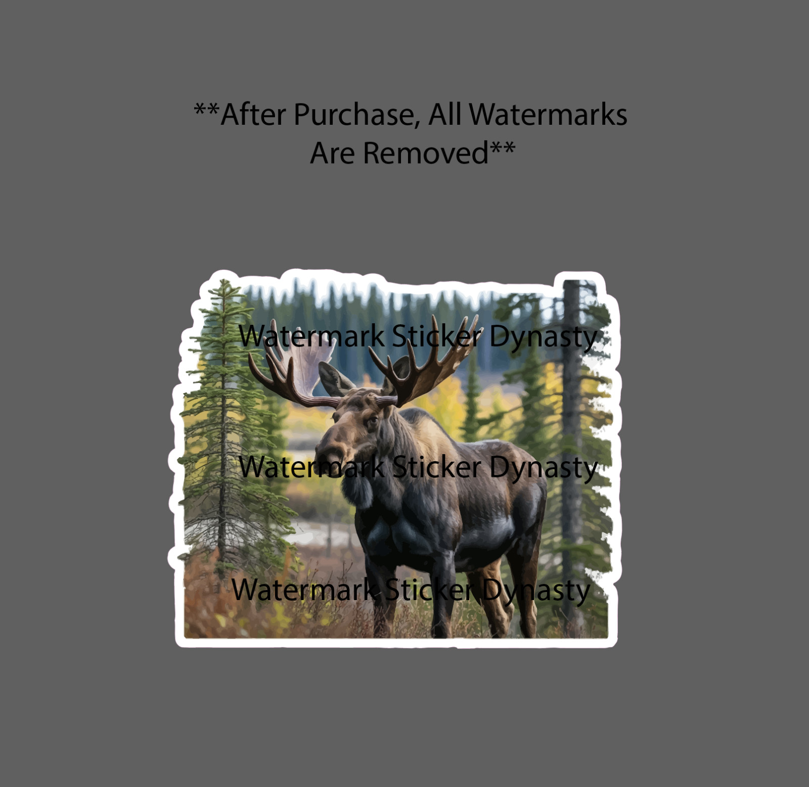 Moose Nature Scene Sticker Waterproof Decal Realistic Outdoor Woods Gift NEW