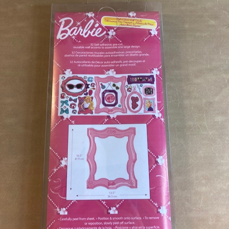 Roommates Decor Barbie Peel-and-Stick Removable Wall Decals (2013) New in Box