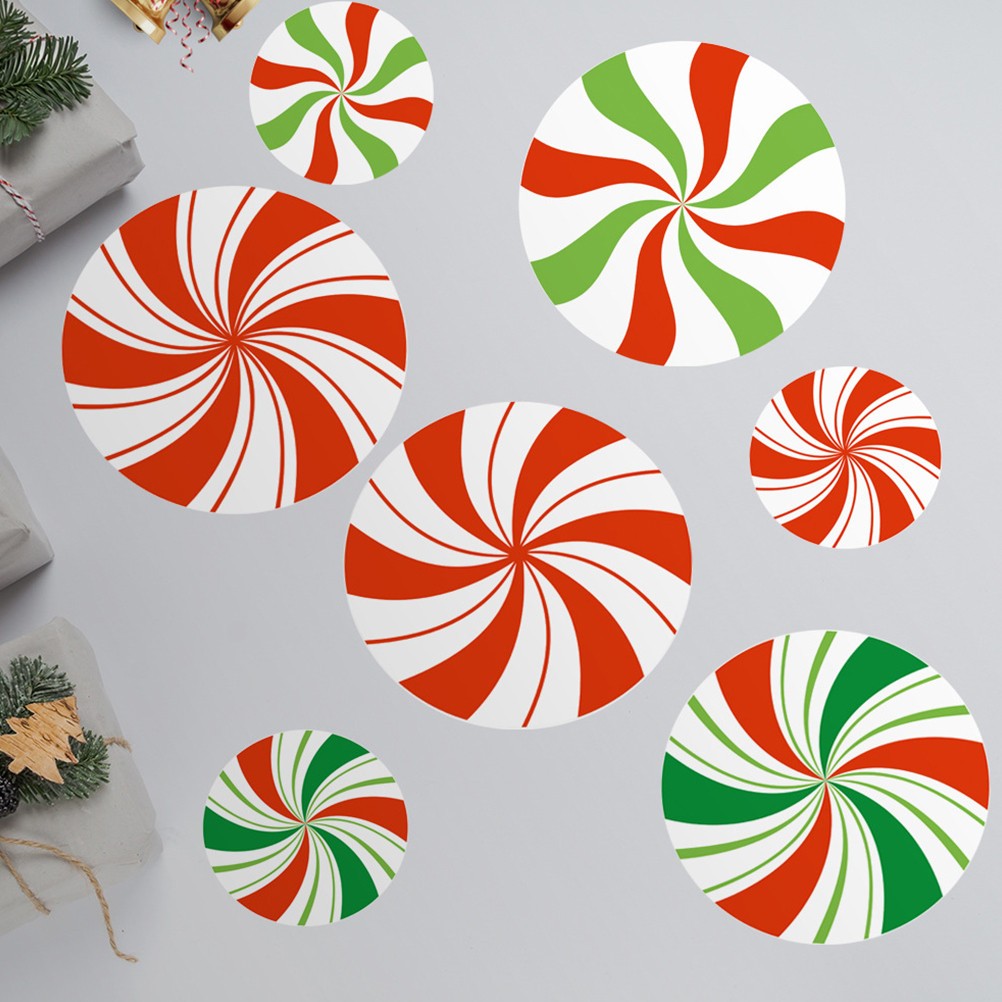 12 PCS Candy Wall Decal Glitter Chriastmas Sticker Christmas Decor