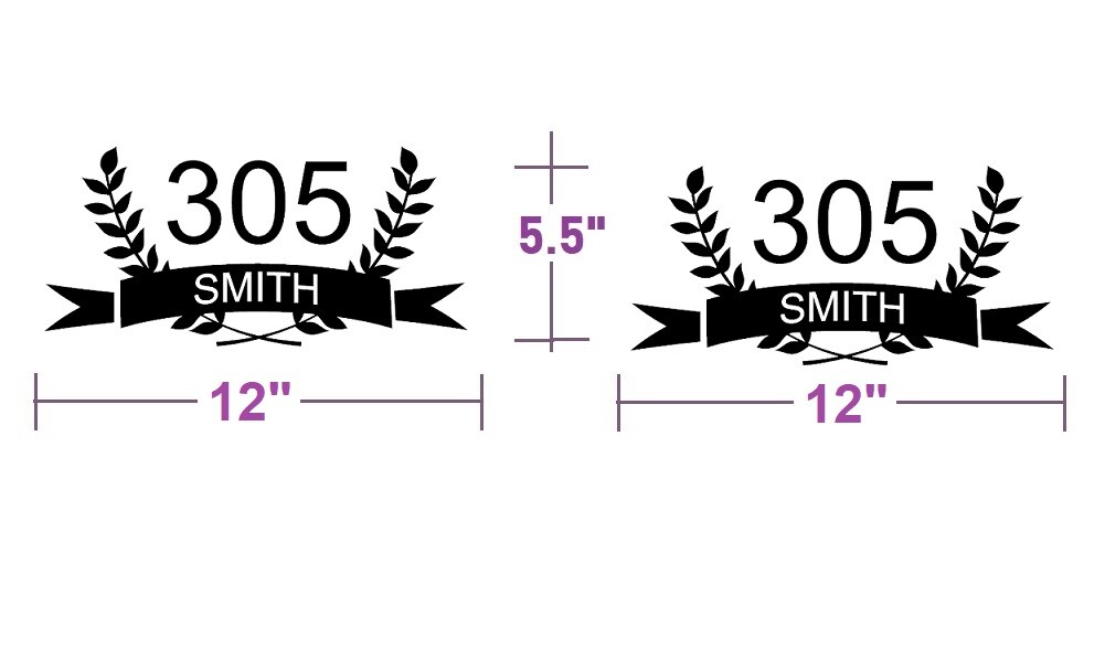 SET OF 2 CUSTOM PERSONALIZED VINYL MAILBOX NUMBERS NAME DECAL, (Model 21)