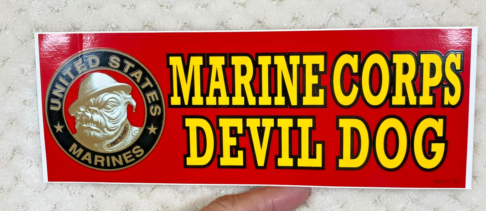 USMC Marine Corps Devil Dog Bumper Sticker 3-1/4"X9"