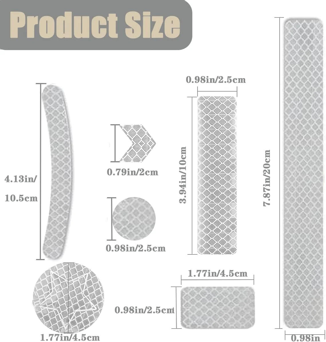 42Pcs Reflective Stickers, Reflective Decals Multi Shapes Kit, Waterproof Outdoo