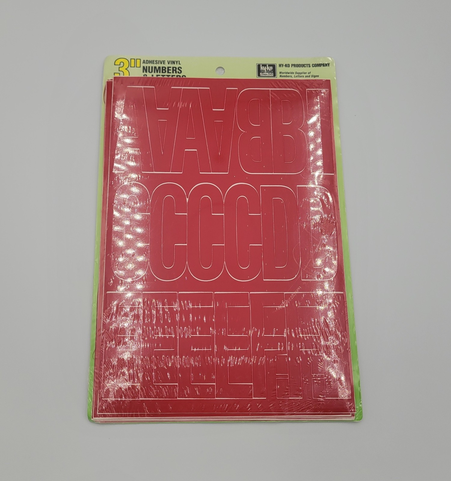 NEW HY-KO 30014 3" Red VINYL PACK OF 156 NUMBERS & LETTERS Vintage