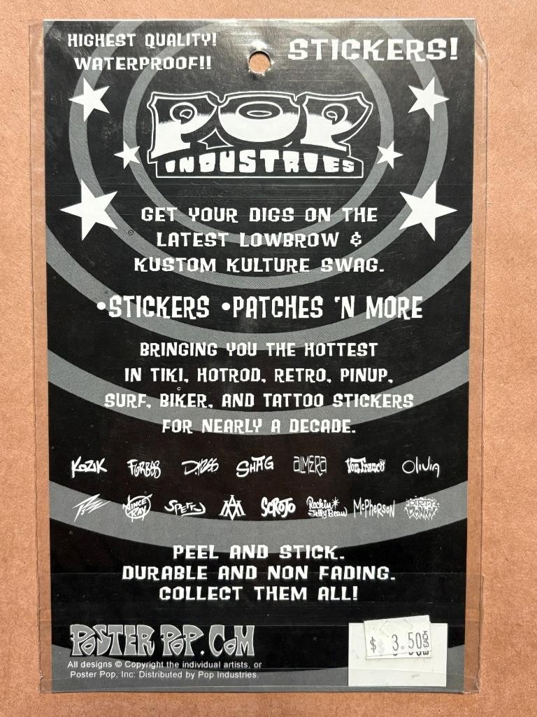 Pop Industries Sticker-VON FRANCO Iron Cross Gearhead-new 2004 retro flames art