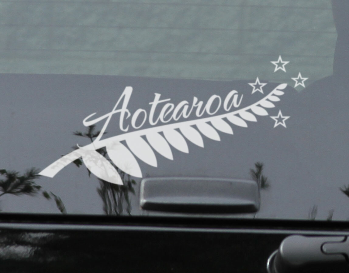 Silver Fern Aotearoa Sticker Decal New Zealand Maori Car Window Laptop Wall Door