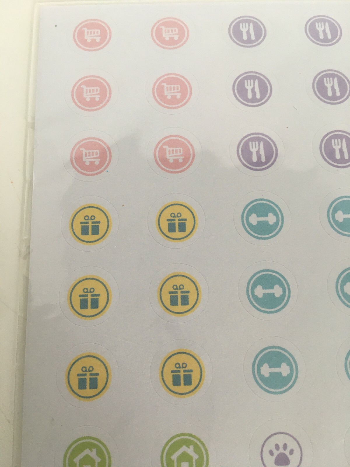 Pen and Gear Stickers 4 Sheets Small Circles for Planner Money Shipping Food New