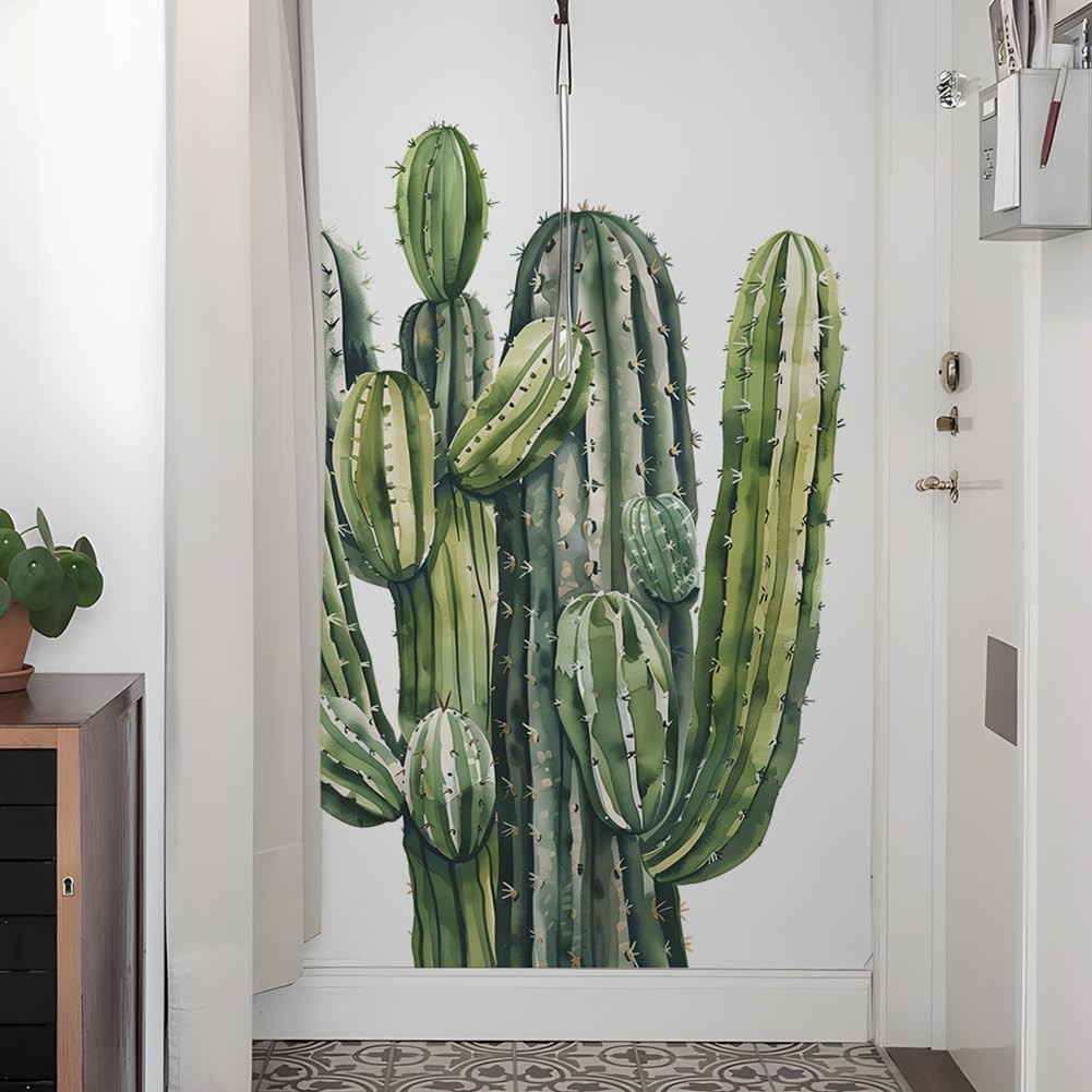 Large Bunch Cacti Wall Decals Botanical Green Plants Cactus Wall Stickers Hom…