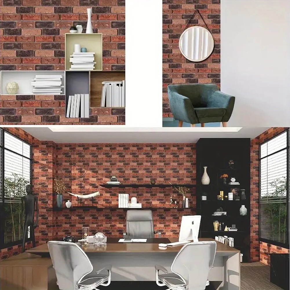10-100X 3D Tile Brick Wall Sticker Self-adhesive Waterproof Foam Panel Wallpaper