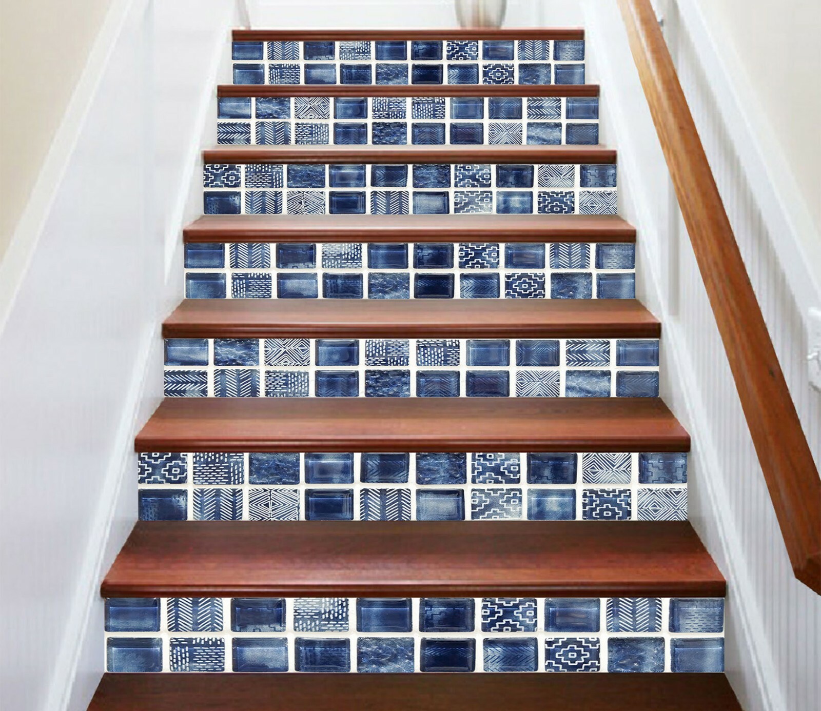 3D Blue Square 1126NA Stair Risers Decoration Photo Mural Decal Wallpaper Fay