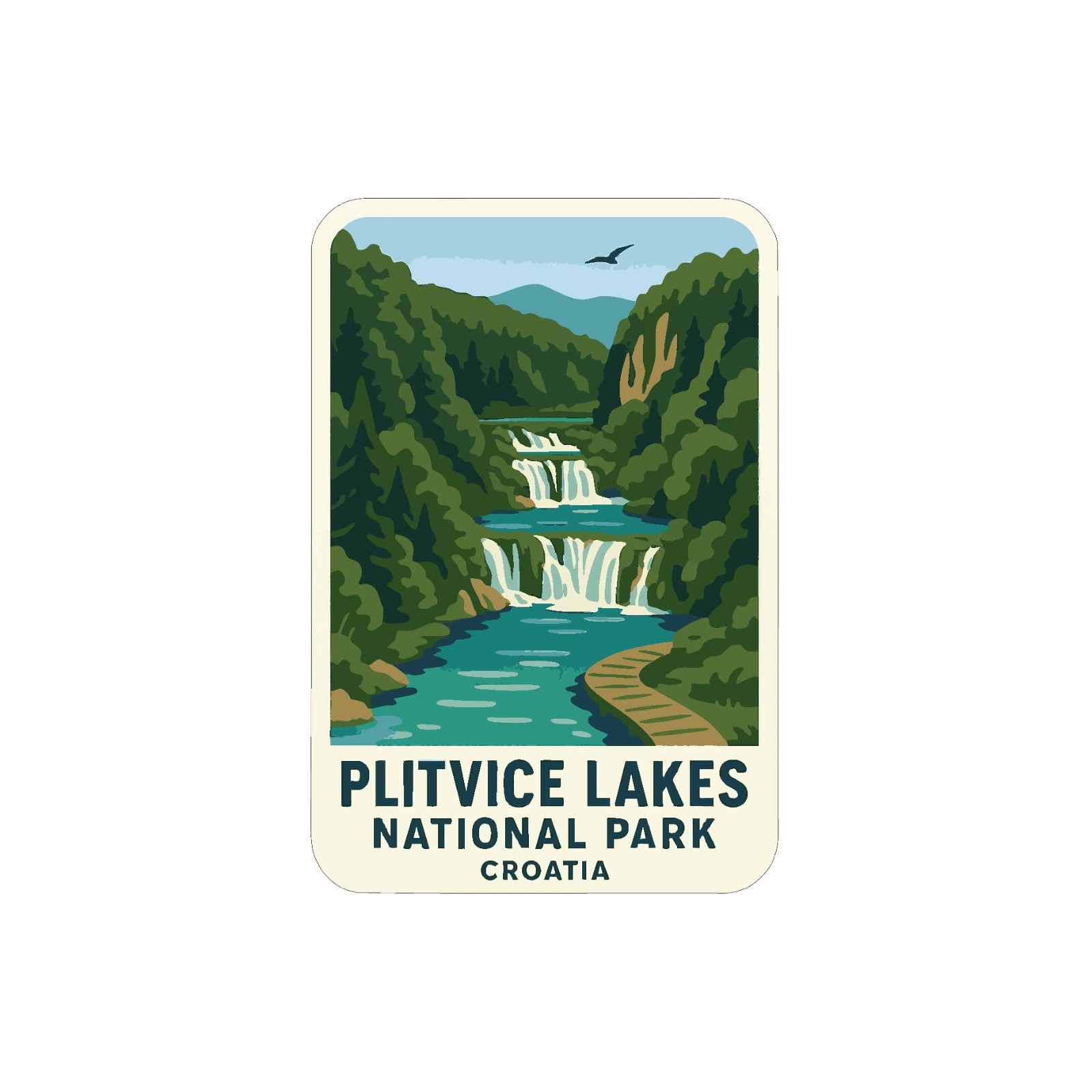 Plitvice Lakes Croatia National Park Sticker Decal Vinyl Die-Cut World