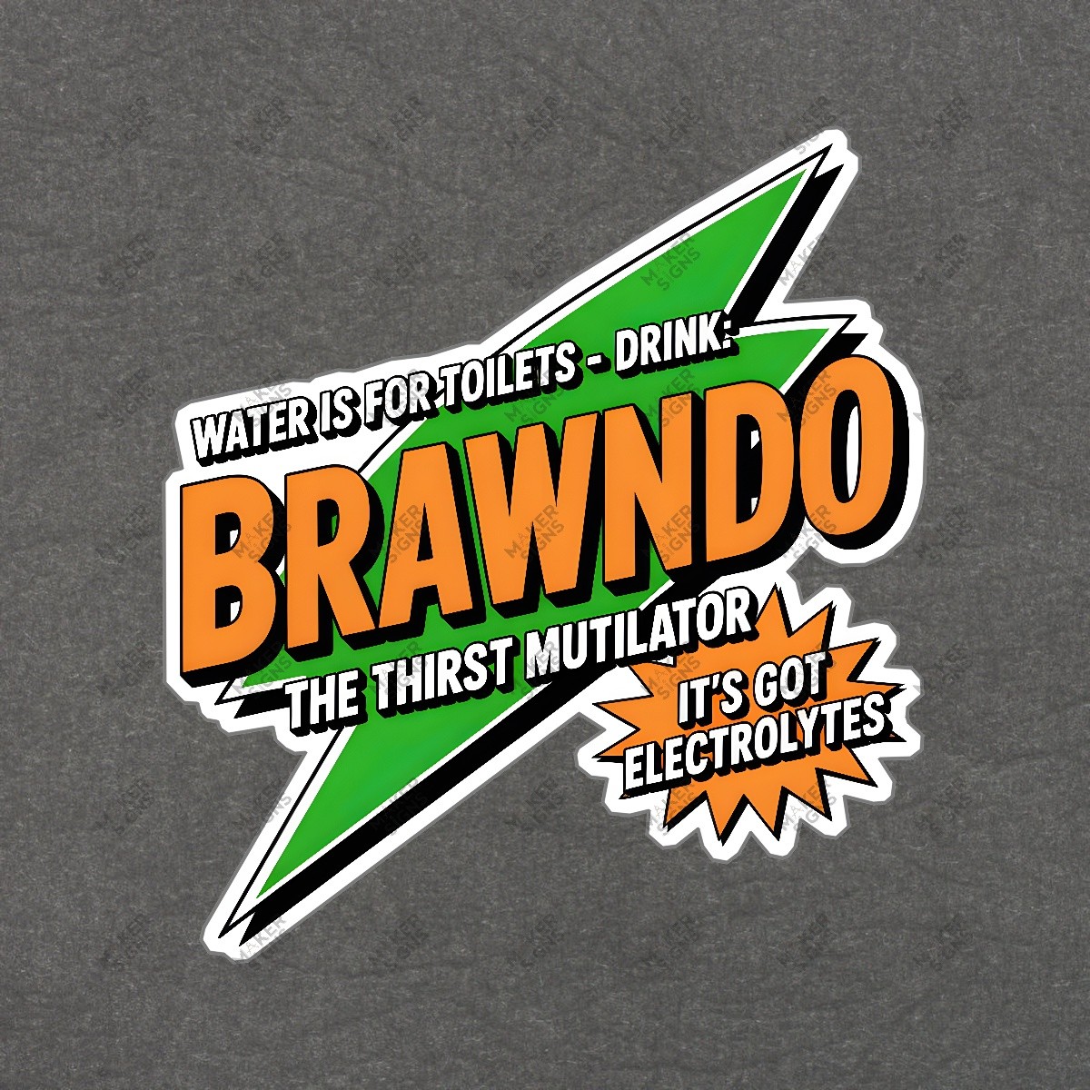 Vintage Brawndo Drink Sign Retro Electrolyte Beverage Logo The Thirst #7491